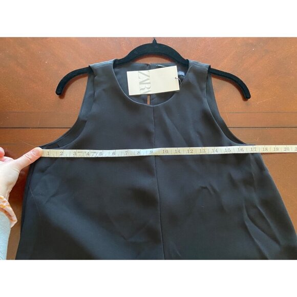 Zara NWT Minimalist Mini Sleeveless Shift Little Black Dress Size Small - Picture 9 of 10